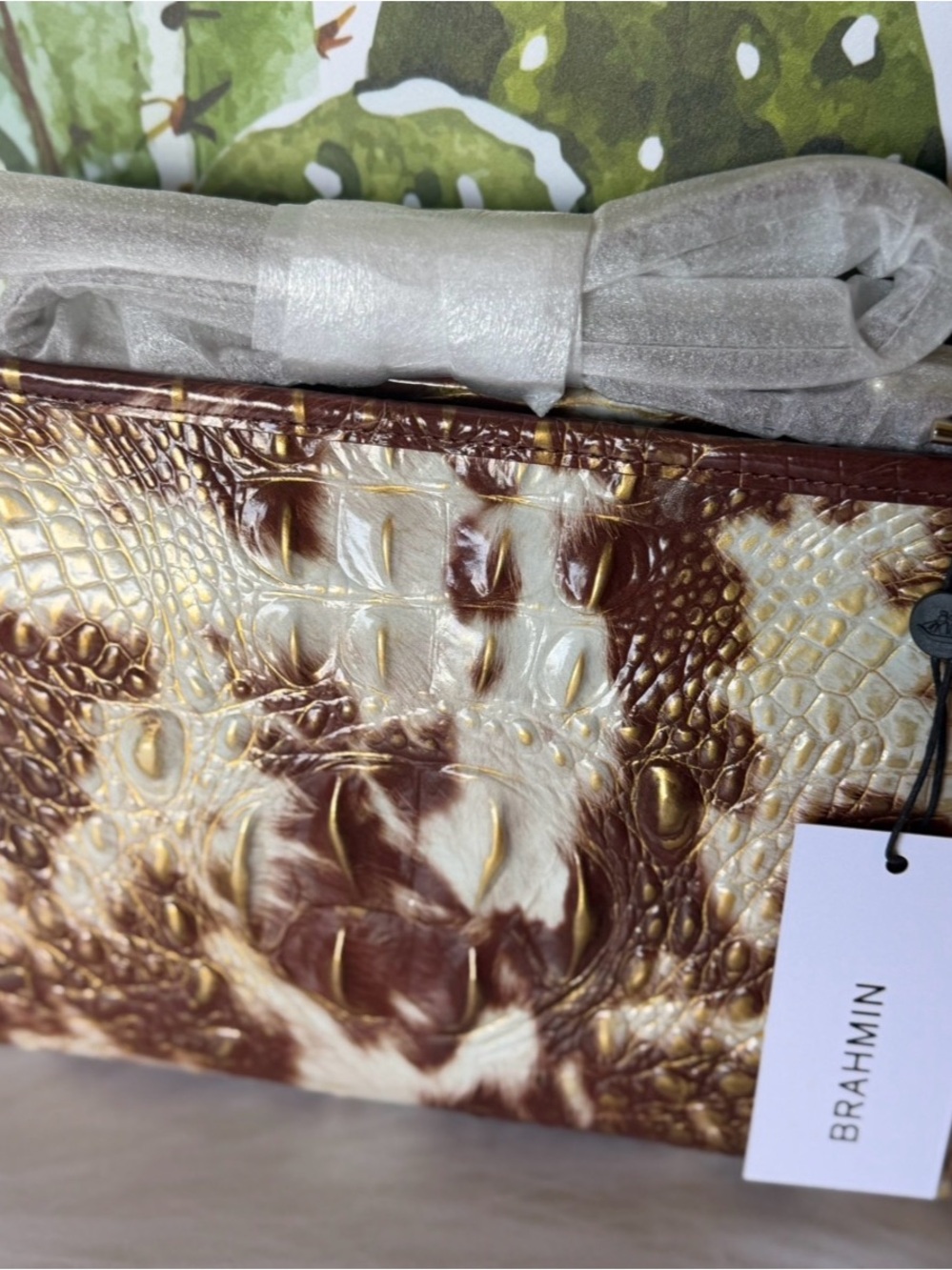 BRAHMIN SUMMER RODEO LORELEI COW ANIMAL PRINT WESTERN CUTIE NWT WRAPPED STRAP